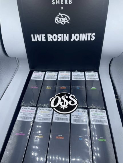 SHERB X DOJA LIVE ROSIN JOINTS sherbinskis live rosin joints doja pak pre rolls